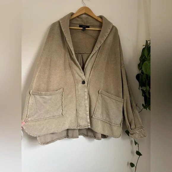 Forever 21 French Terry Jacket in Taupe - Picture 5 of 8